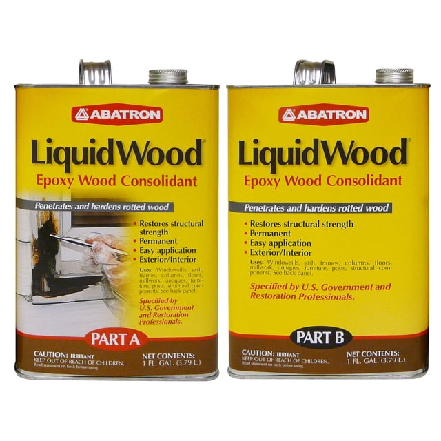 Kit de reparación de madera Abatron LiquidWood de 7,6 L de resina epoxi