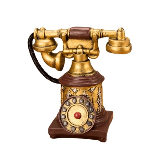 AOOOWER Decorative Vintages Desk Phone Replicas With Rotarys Dials European Design Durable Resins Materials Home Theater Props