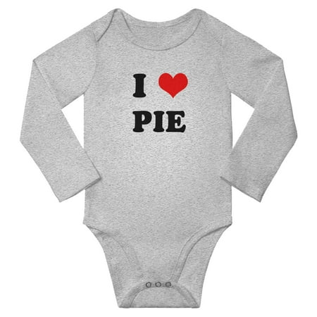 

I Heart Pie Love Food Baby Long Bodysuits (Gray 6-12 Months)
