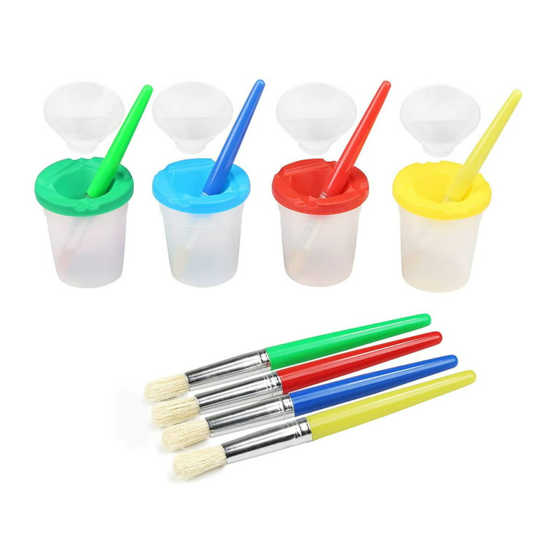 Popular Playthings Non-Spill Paint Cups and Chubby Paint Brushes