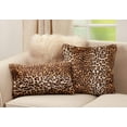 thumbnail image 3 of SARO 7406.BR18SP 18 in. Square Brown Cheetah Print Faux Fur Throw Pillow with Poly Filling, 3 of 3