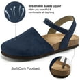 thumbnail image 3 of Ecetana Sandals for Women Cork Footbed Closed Toe Flat Sandals with Arch Support, 3 of 7