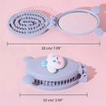 thumbnail image 3 of Folding Travel Mirror Hair Brushes Folding Pocket Hair Brush Mini Hair Comb Compact Travel Hair Massage Comb for Women Pink, 3 of 5