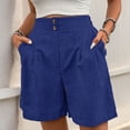 thumbnail image 2 of Women's Shorts High Waist Pleated Straight Fit Shorts with Pockets Dressy Casual Bermuda Shorts, 2 of 7