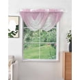 thumbnail image 2 of Waterfall Valances for Windows, Pink White Ombre Kitchen Sheer Valance Curtains, Modern Abstract Art Farmhouse Gradient Rod Pocket Elegant Swag Valances for Living Room Bedroom, 47.2"x38.5", 3 Panel, 2 of 8