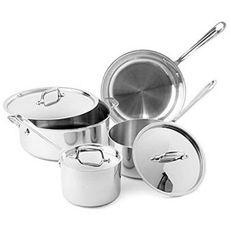 All-Clad Tri-Ply Stainless Steel 7 Piece Cookware (Best Price All Clad Stainless Cookware)