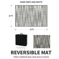 thumbnail image 5 of VUNATE Outdoor Rug Carpet 6'x9' Waterproof Reversible Patio Rug Portable Modern Abstract Indoor Outdoor Rug Plastic Straw Rug for RV Camping Garden Picnic Deck Backyard Porch Decor Gray and White, 5 of 7