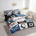 thumbnail image 3 of jejeloiu Baseball Sport Lovers 7-Piece Twin Bedding Sets,Boys Ball Game Bedding Comforter Set,Patchwork Geometric Plaid Sheet Sets For Girls Boys,Ultra Soft Home Decor Reversible, 3 of 8