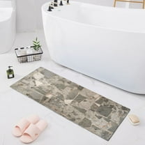 Bath Mat Soft Plush Non-Slip Absorbent Bathroom Rugs 39"x20" Terrazzo Floor