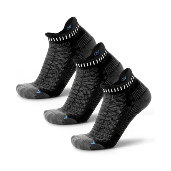 LujingZ Coolmax Compression Running Socks 3 Pairs Athletic Ankle socks Moisture Wicking Cushioned No Show Sport Socks