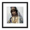 thumbnail image 1 of Tapiro Berber Bride Portrait Painting 8X8 Inch Square Wooden Framed Wall Art Print Picture with Mount, 1 of 4