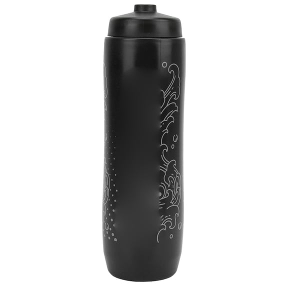 Cycling Water Bottle, Lightweight Dustproof 1000ml Cycling Sports Kettle Squeeze Type For Camping Black