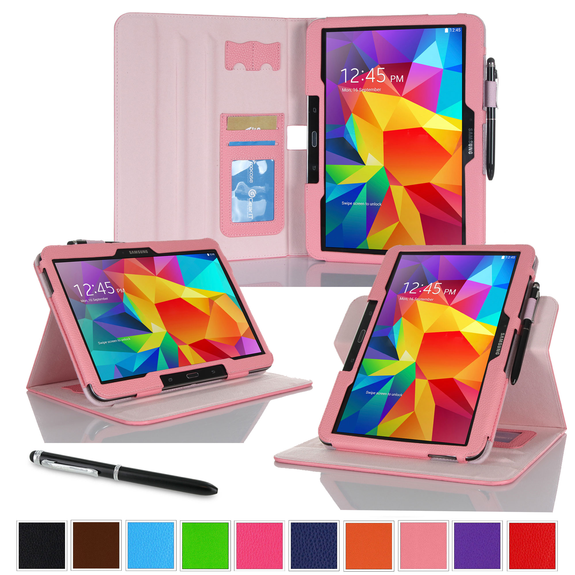rooCASE Samsung Galaxy Tab 4 10.1 SM-T530 Tablet Case - Dual View  Multi-Angle Stand Cover with Pen Stylus for Tab4 10-Inch 10.1\