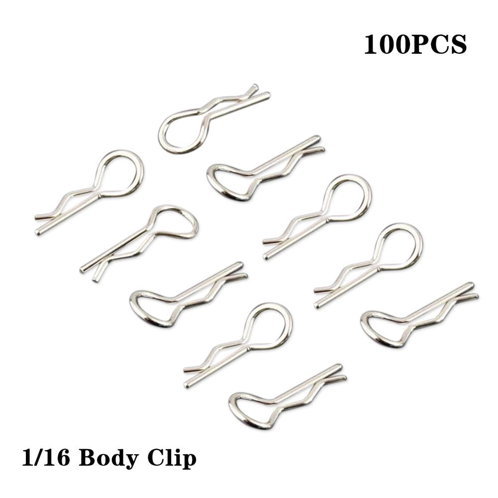 100PCS Stainless Steel Body Shell Clips Pin Or RC 1/16 Model Car HSXNAW 