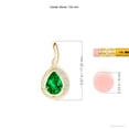 thumbnail image 3 of ANGARA Natural Pear-Shaped Emerald and Diamond Loop Pendant in 14K Yellow Gold for Women (Size-7x5mm) | May Birthstone, Birthday, Anniversary, Jewelry Gift for Women | Natural Emerald Necklace, 3 of 8
