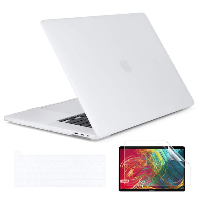 Batianda MacBook Pro 13 2019 2018 2017 2016 Release A2159 A1989 A1706, Soft Touch Hard Shell Plastic Case & Silicone Keyboard Cover & Screen Protector for MacBook Pro 13 with Touch Bar, Clear