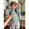 thumbnail image 5 of BemeyourBBs Toddler Baby Boys Back To School Shirts Kids Kindergarten Outfit Apple Pencil Printed Short Sleeve Half Button-up Shirt Tops Summer Spring Fall Pullover Shirts, 5 of 9