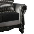 thumbnail image 5 of Benjara Faux Leather Upholstered Loveseat with Fabric Padded Seat, Gray and Black, 5 of 5