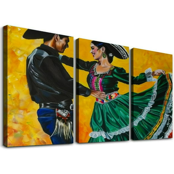 Ullo0ord Mexican Wall Art Poster Spanish Art Folk Dance Wall Art Aesthetic Poster Canvas Painting, Canvas Wall Art Prints for Wall Decor Room Decor Bedroom Decor Gifts Posters