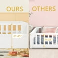 thumbnail image 3 of Bellemave Twin Size Floor Bed with Door and High Fence Guardrails Floor Bed with Bed Slats Wooden Floor Bed Montessori Bed Frame (Twin, White, With Slats), 3 of 10
