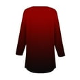 thumbnail image 5 of SwiftWear T-Shirts pour Femmes Mode Tendance Col Rond Manches Mi-Longues T-Shirt Dégradé Décontracté Ample Basique, 5 of 5