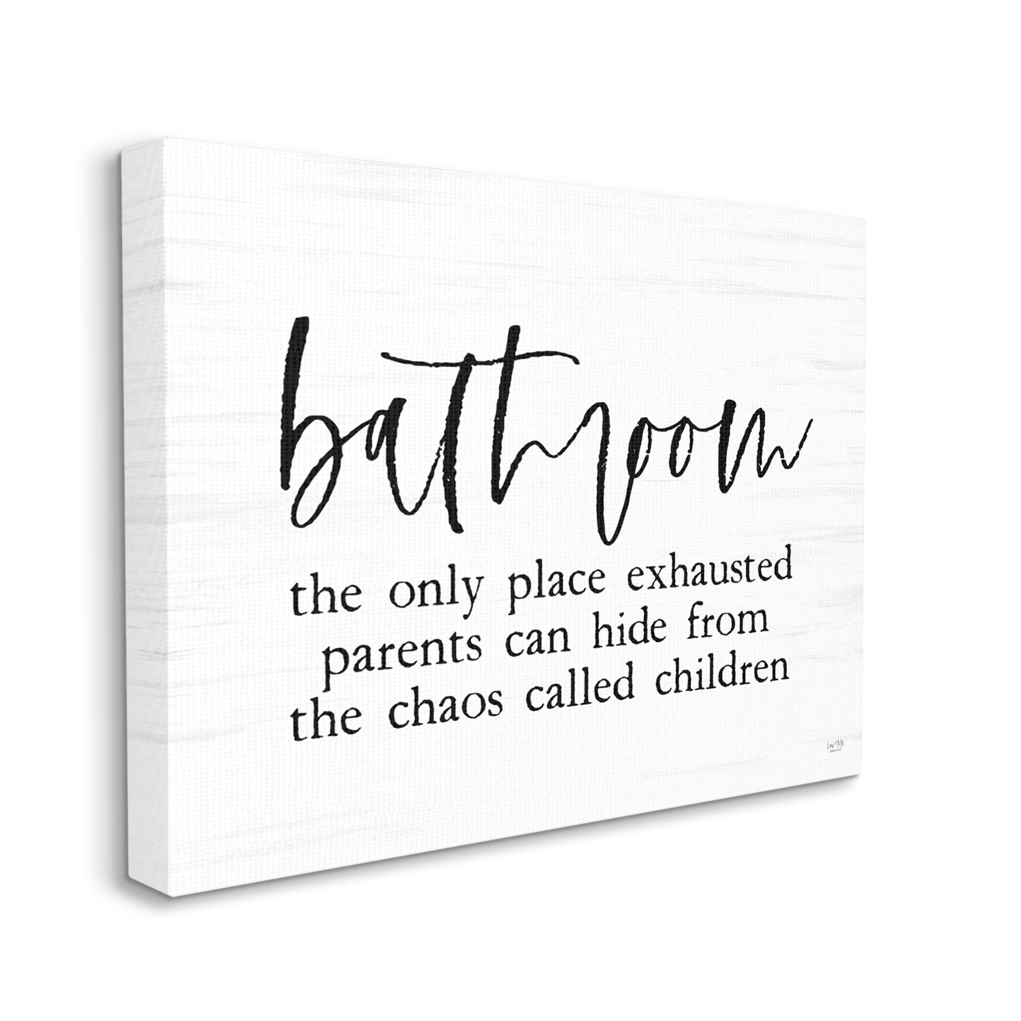 Stupell Industries Humorous Bathroom Family Quote Parents & Children Canvas Wall Art, 48 x 36, Design by Lux + Me Designs