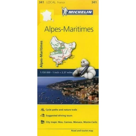 Michelin France : Alpes-Maritimes Map 341 - Folded Map