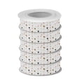 thumbnail image 2 of 5 Rolls Christmas Ribbon 1.5 inch Wide Decorative Ribbon for Gift Wrapping and Holiday Decorations Hearts and String Garland, 2 of 7