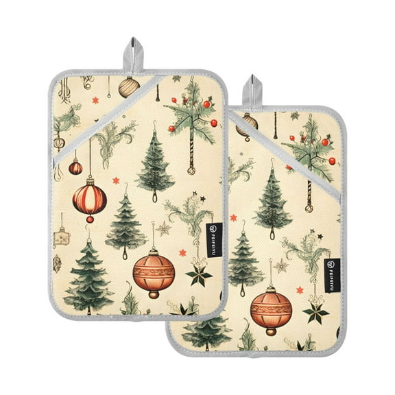 ALAZA Trees Christmas Pot Holders Set of 2 Heat Resistant Kitchen Oven Mitts