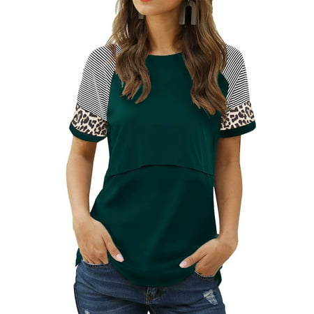 

Smallshow Women s Short Sleeve Maternity Nursing Shirt for Breastfeeding