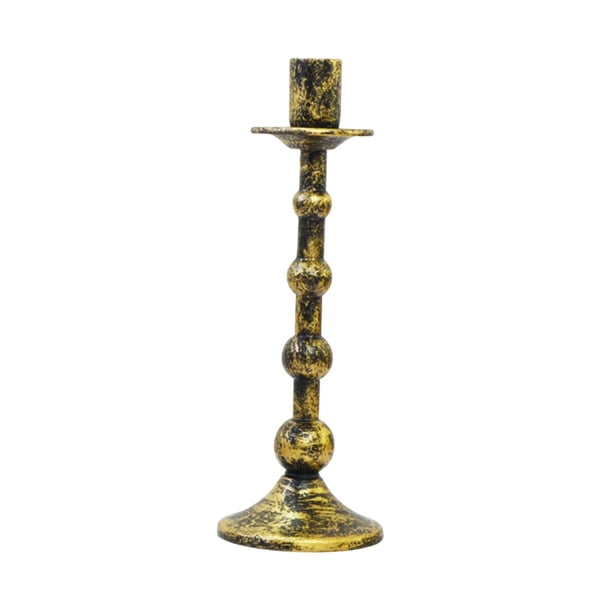 Candelabro cónico de hierro de diseño retro, centro de mesa, decoración tradicional de escritorio decorativa para bodas, resistente L