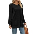 thumbnail image 2 of Dresses for Women Long Sleeve Ribbed Sweater Dress Fall Loose Fit Casual Dresses with Pockets, 2 of 3