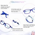 thumbnail image 2 of LAMBBAA Kids Blue Light Blocking Glasses 2 Pack Square Flexible Frame UV400 Protection Anti Blue Ray Computer Glasses Anti Glare Eyewear for Boys Girls Age 3-12 (Blue+Dark Blue), 2 of 5