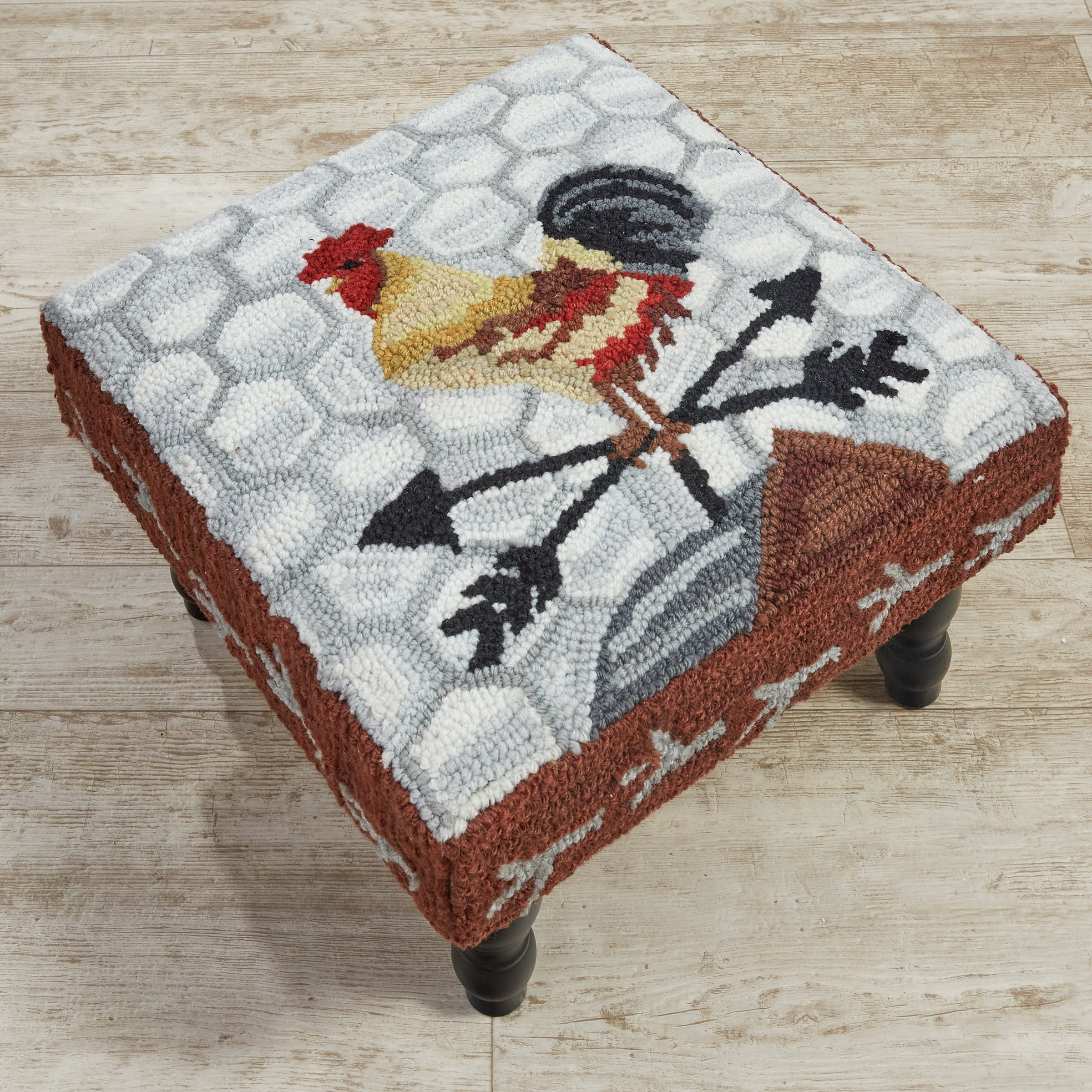 Park Designs Break Of Day Rooster Hooked Stool - Thumbnail 3
