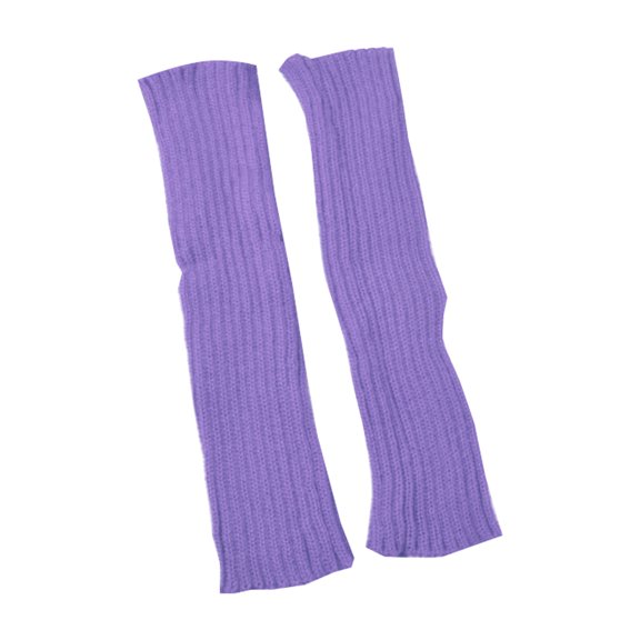 comerut 1 Pair Female Knitted Socks Stretchy Warm Keeping Acrylic Autumn/Winter Solid Color Leg Socks for Shopping