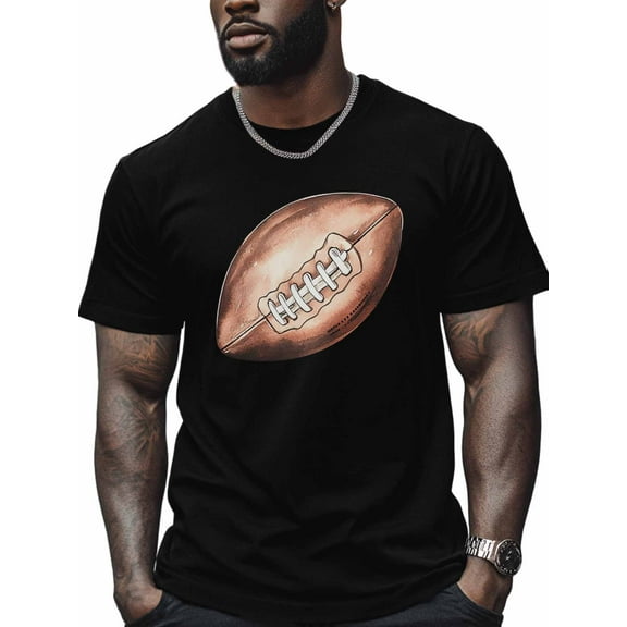 American Rugby Men's T Shirts Sport T-Shirt for Men Crew Neck Tees Cotton Tops, Black, S