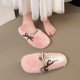 thumbnail image 1 of Xucatan Women's Plush Fuzzy Slippers with Bow, Non-Slip Indoor Outdoor House Shoes, Warm Cozy Winter Slippers for Women with Closed Back Gift, 1 of 6