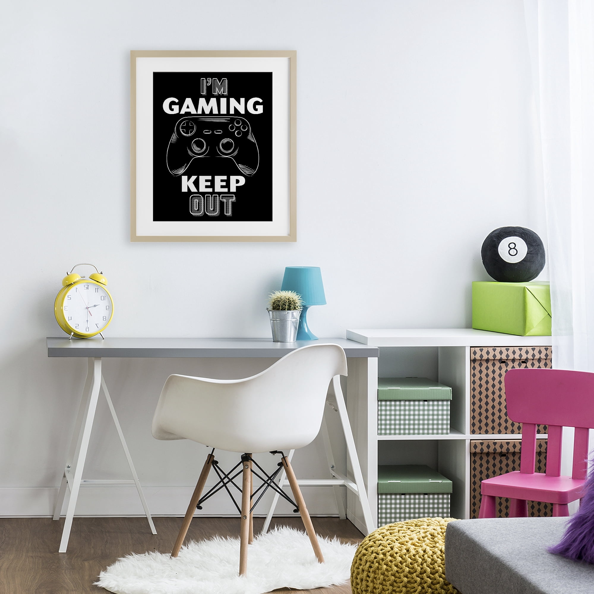 Stupell Industries I'm Gaming Keep Out Birch Framed Print Under Glass, design by Marcus Prime