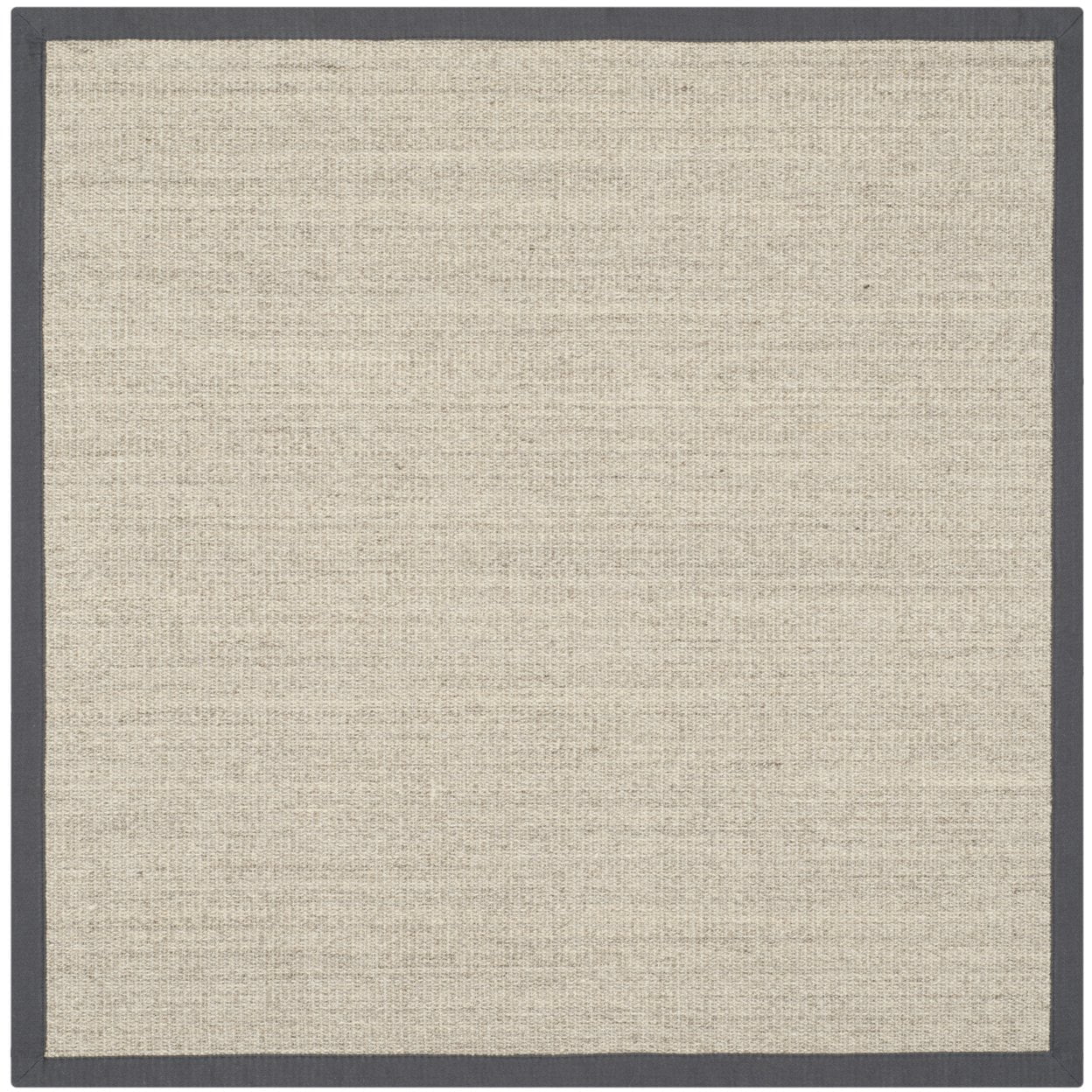 SAFAVIEH Natural Fiber Forrester Border Sisal Area Rug, Marble/Grey, 4' x 4' Square