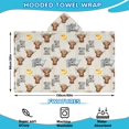 thumbnail image 2 of White Highland Cow Flower Bathtub Pattern Hooded Bath Towel，60"x35" for Ages 3 To 12 Kids, Quick Dry Lightweight Soft Microfiber Hood Beach Towel Cover Up for Kids, 2 of 7
