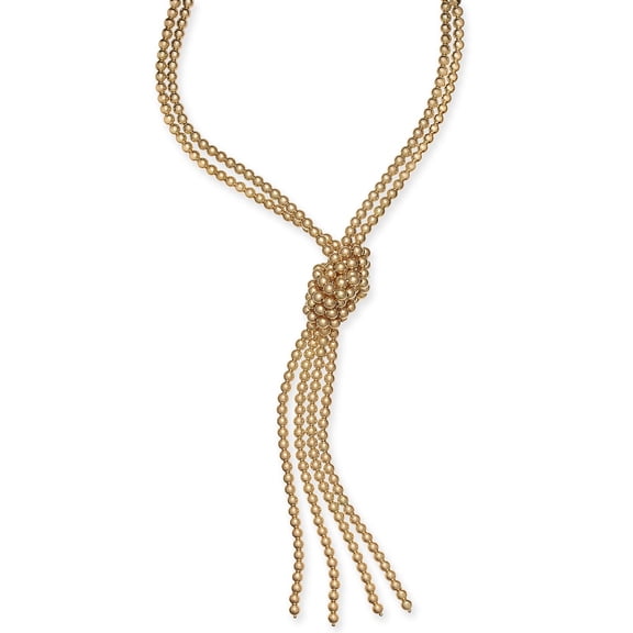 Charter Club Imitation Pearl Knotted Lariat Necklace, 28″ 2″ Extender, Gold