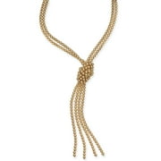 Charter Club Imitation Pearl Knotted Lariat Necklace, 28 + 2 Extender, Gold