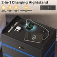 thumbnail image 3 of GALAXHERO Smart LED Nightstand with Charging Station, Bedside Table with Sensor, Wireless Charging, 3 Drawers,Black, 3 of 9
