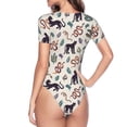 thumbnail image 4 of Naloa Black Cat And Snake Women's Short-Sleeved Onesie, One-Piece Swimsuit for Parties, dates, clubs - Small, 4 of 9