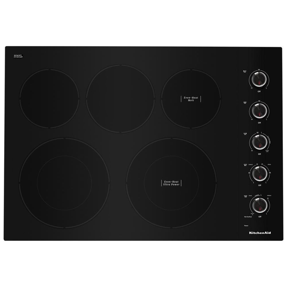 Kitchenaid KCES550HSS 30 Inch 5 Elements Electric Cooktop with Knob