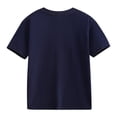 thumbnail image 6 of Qopobobo White Toddler Shirt Boys T-Shirts, Summer Tops for Boys, Children's Summer Casual Crew Neck Stripe Print Short Sleeve Sports Shirts Navy,7-8 Years, 6 of 8