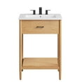 thumbnail image 5 of Sink Vanity Cabinet, White Natural, Wood, Mid Century Hotel Bedroom Bathroom, Modern Contemporary HB36398, 5 of 9