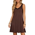 thumbnail image 2 of NominalSnug Nightgowns for Women Built in Bra Sleeveless Pajamas Dress V Neck Soft Sleepshirts Comfy Nightshirts, 2 of 8
