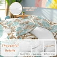 thumbnail image 4 of Teal Starfish Shell Duvet Cover Set Full Size Brown Watercolor Coral Summer Coastal Soft Lightweight Comforter Covers 4 Piece Bedding Set with 1 Duvet Cover 1 Bed Sheet & 2 Pillow Shams, 4 of 8