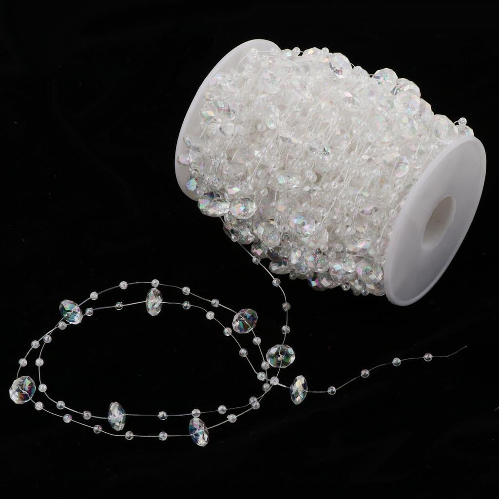 30m Plastic Beads String Garland Wedding Bouquet Headpieces Cake DIY Table Decor 